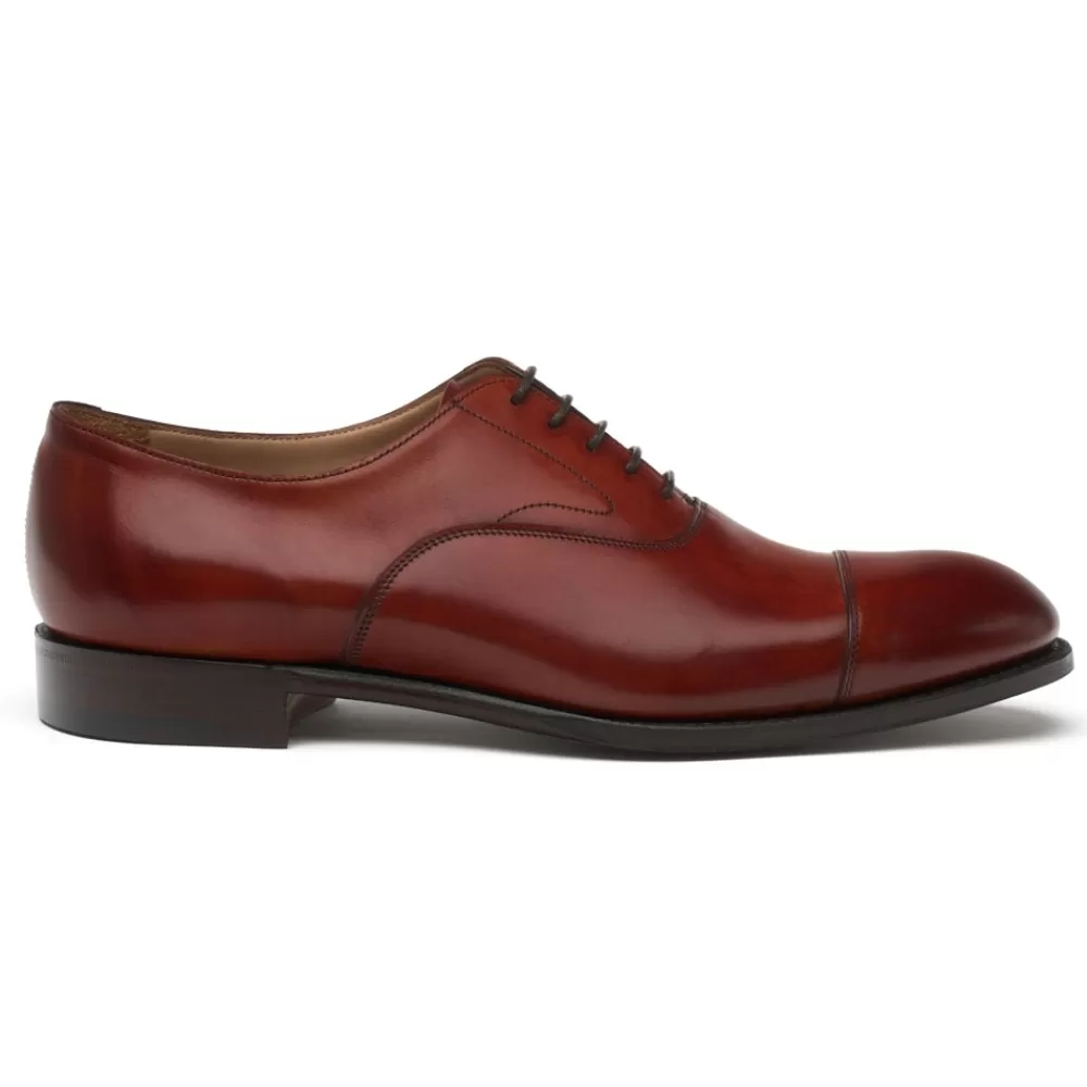 Cheaney Oxfords | Alfred Capped Oxford In Dark Leaf Calf Leather