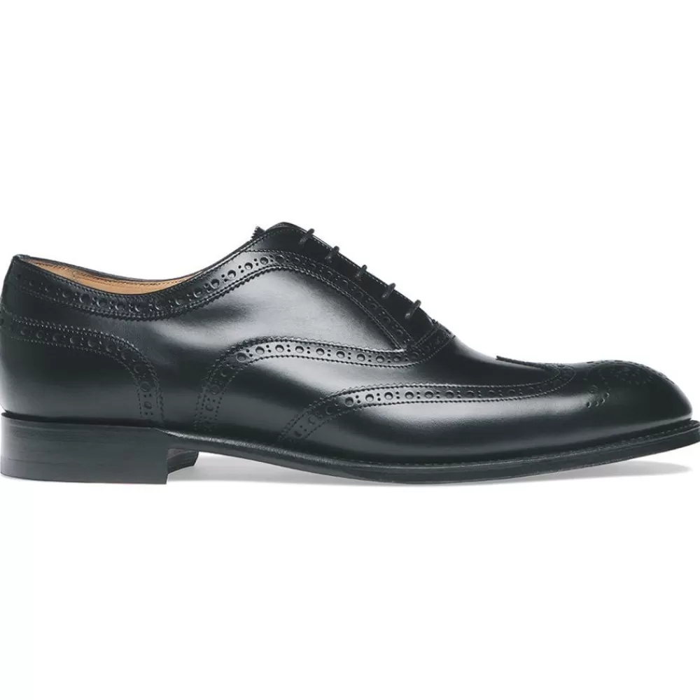 Cheaney Brogues | Arthur Iii D Oxford Brogue In Black Calf Leather | Diamond Rubber Sole