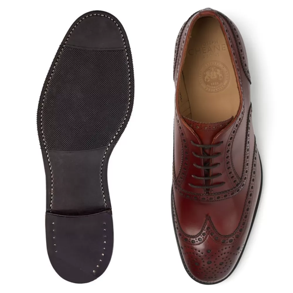 Cheaney Brogues | Arthur Iii D Oxford Brogue In Dark Leaf Calf Leather | Diamond Rubber Sole