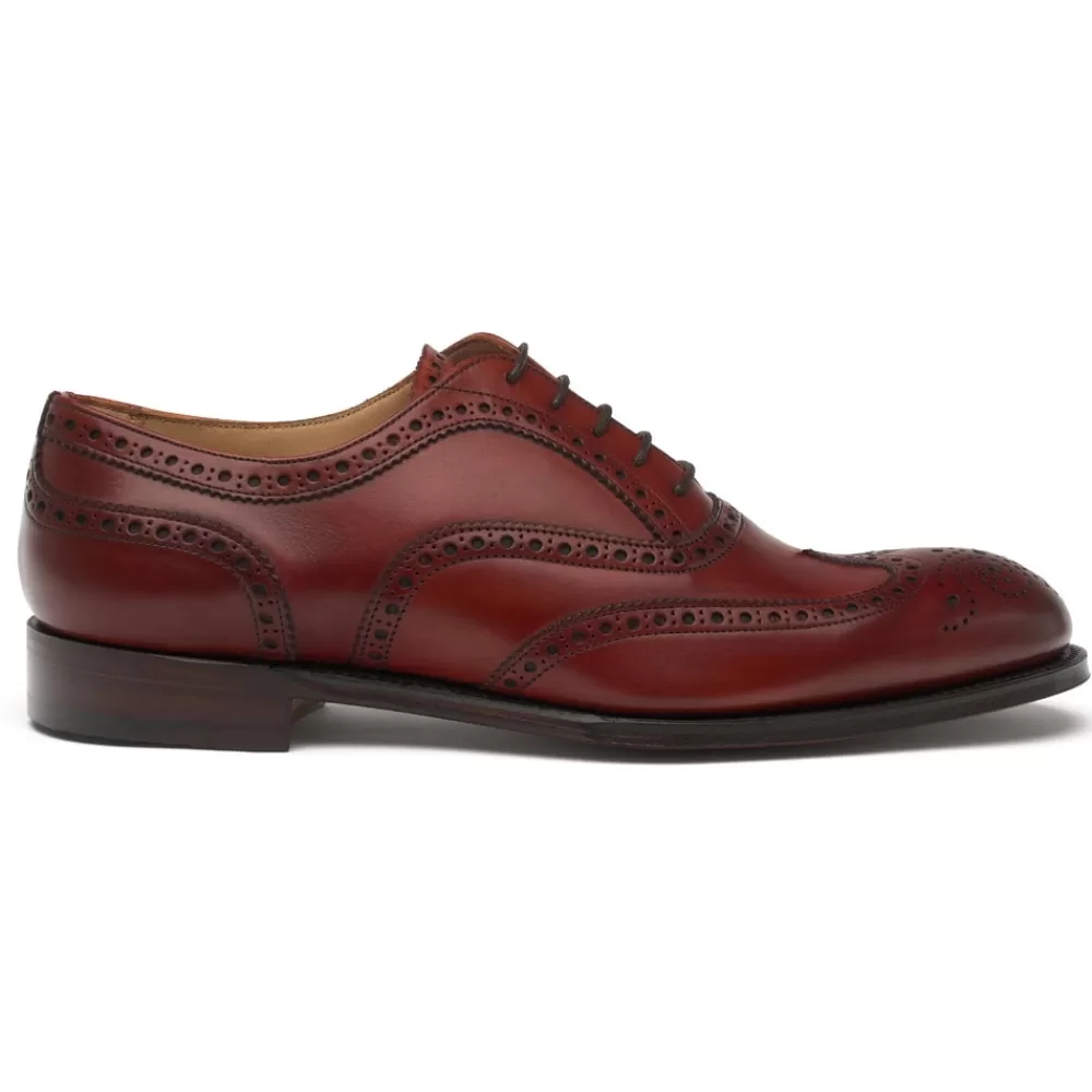 Cheaney Brogues | Arthur Iii Oxford Brogue In Dark Leaf Calf Leather | Leather Sole