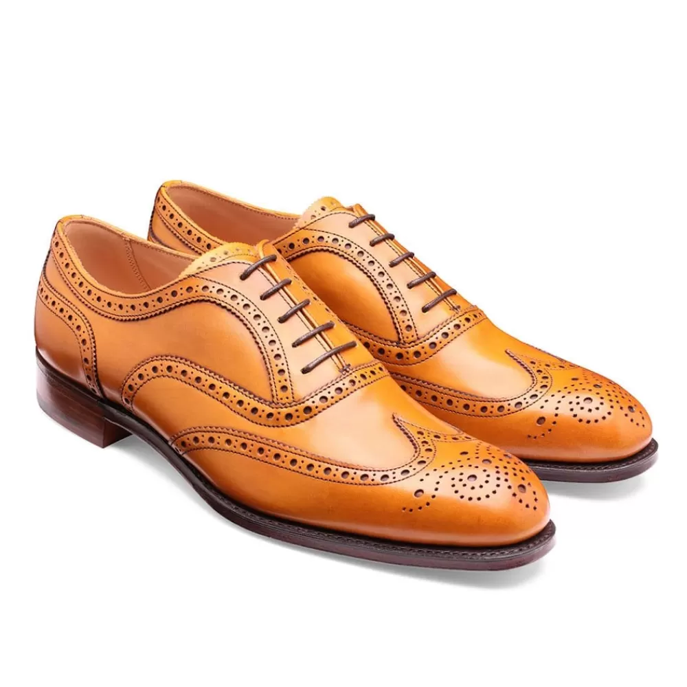 Cheaney Brogues | Arthur Iii Oxford Brogue In Light Chestnut Calf Leather