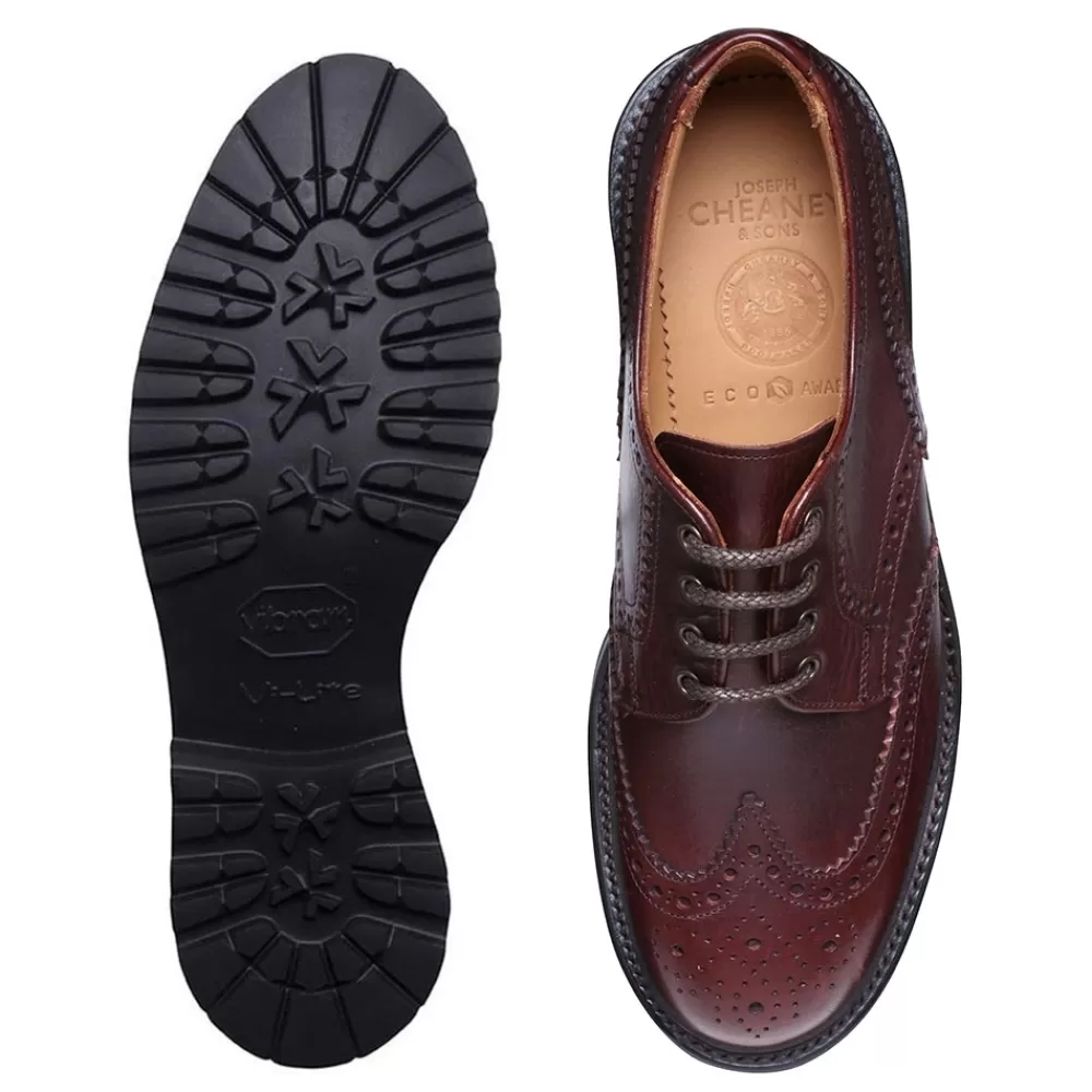 Cheaney Brogues | Beccles Gv Derby Brogue In Polo Brown Eco Oiled Leather