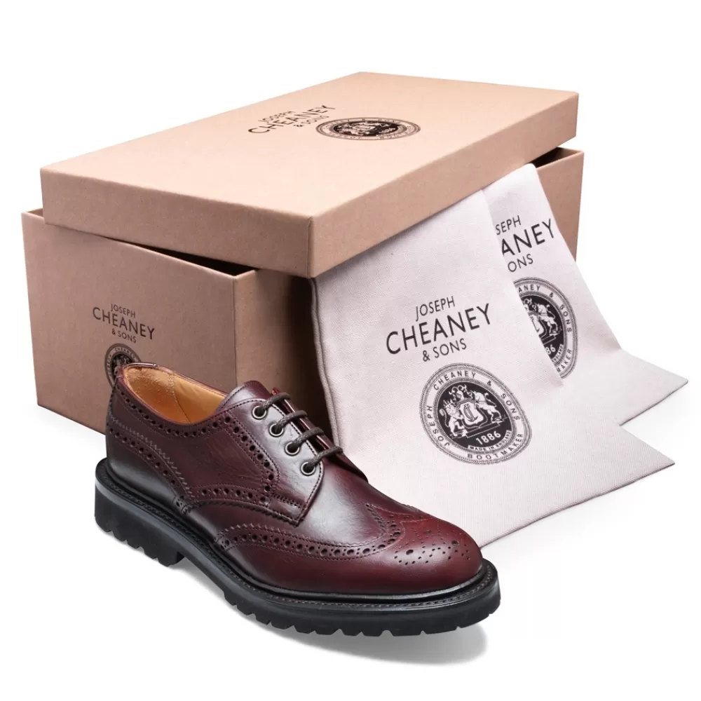 Cheaney Brogues | Beccles Gv Derby Brogue In Polo Brown Eco Oiled Leather