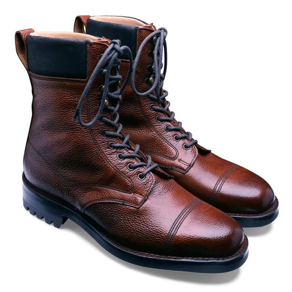 Cheaney Hiker Boots | Bowland C Veldtschoen Derby Boot In Mahogany Grain Leather