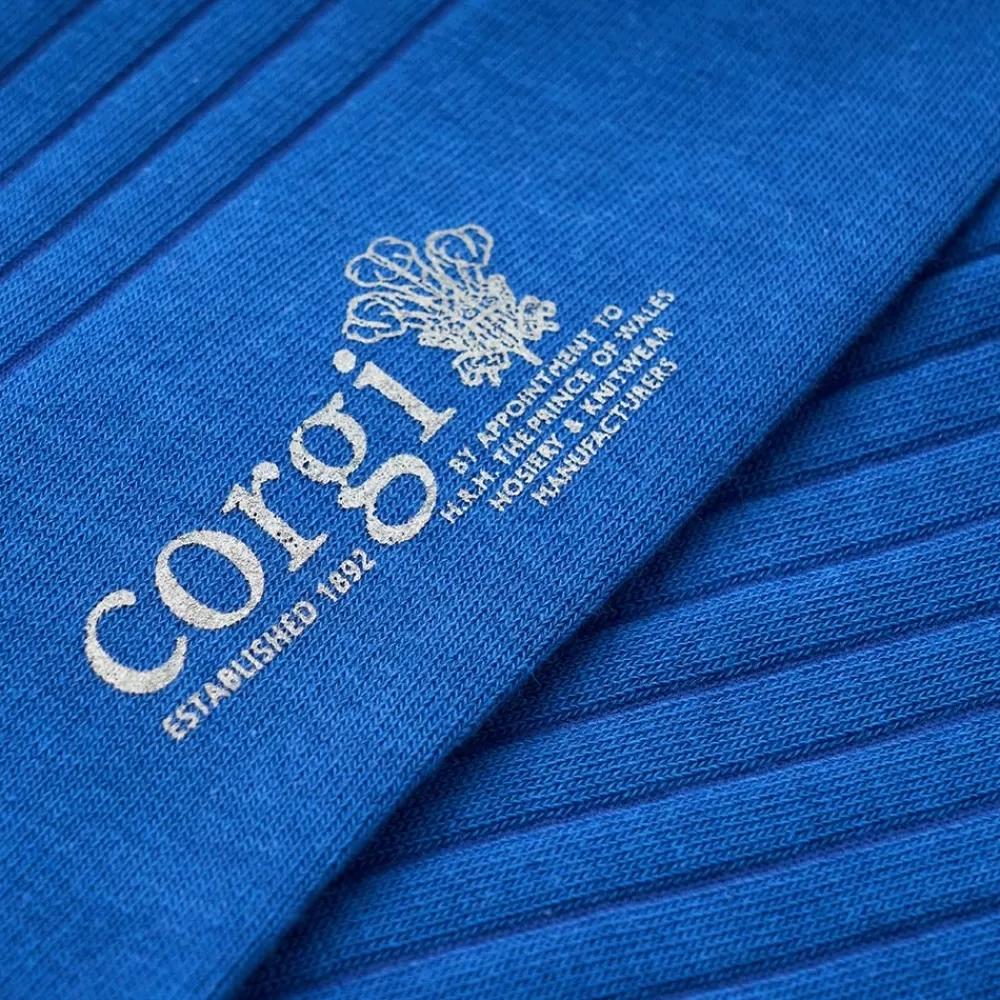 Corgi Socks | Brecon Blue Mens Cotton Socks