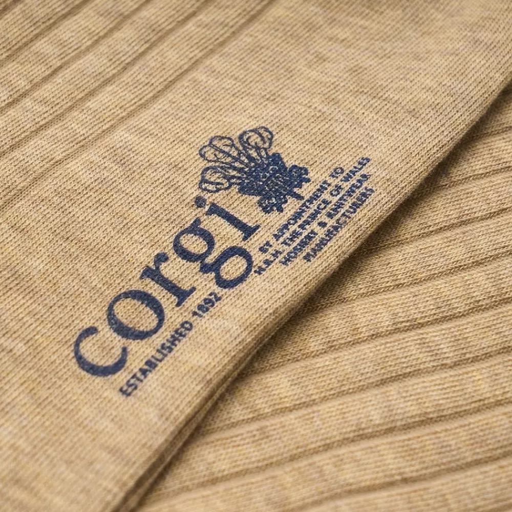 Corgi Socks | Brecon Camel Mens Cotton Socks
