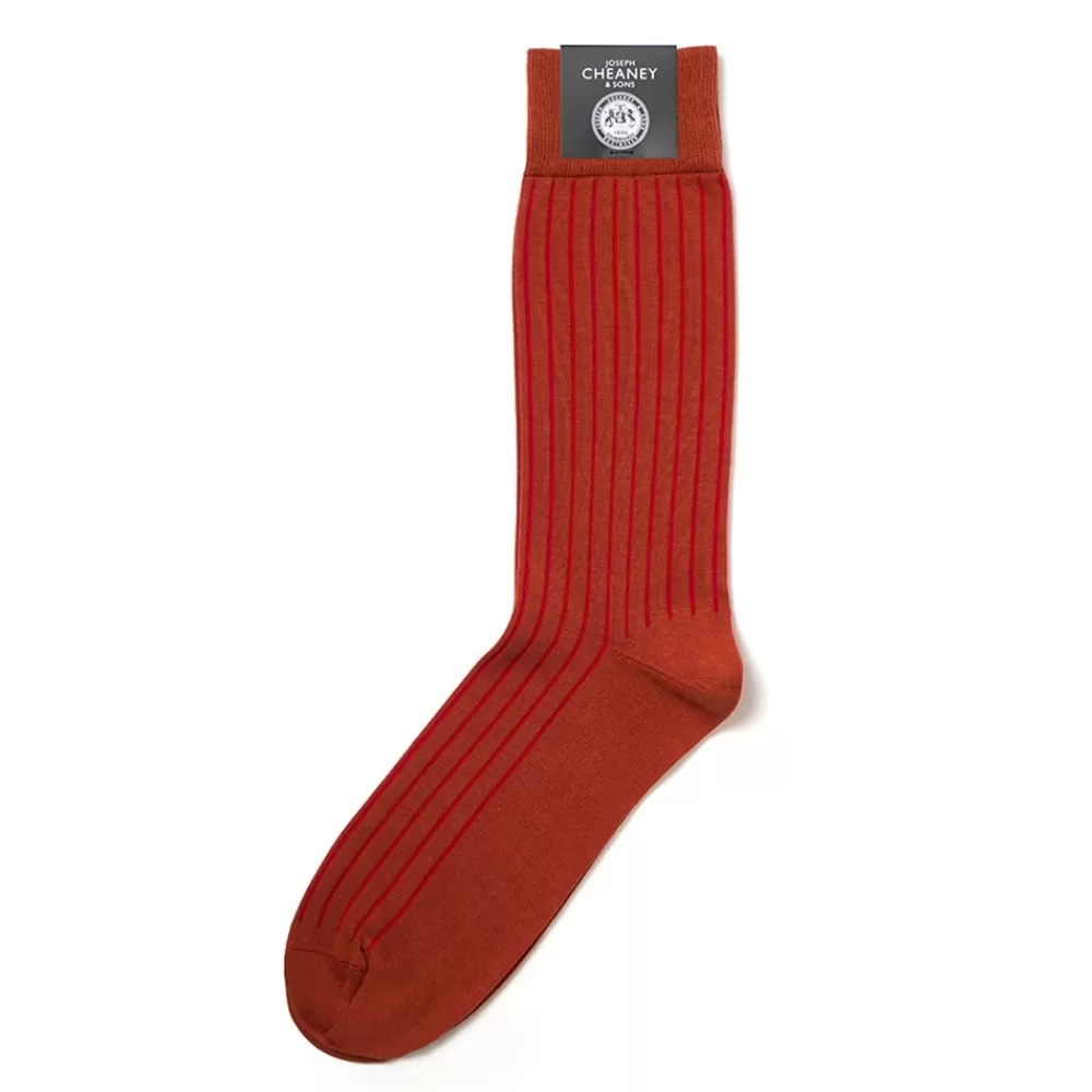 Corgi Socks | Brecon Orange Mens Cotton Socks