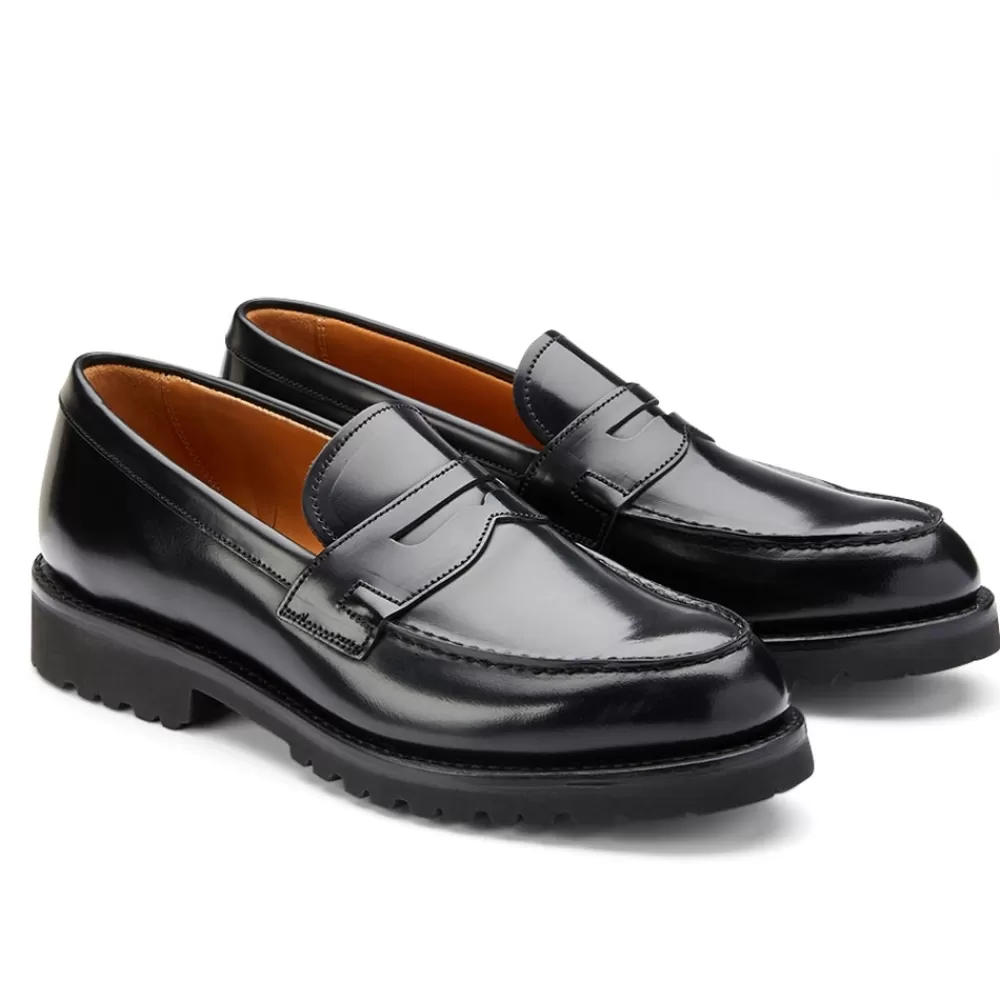 Cheaney Loafers | Callie Gv Penny Loafer In Black Bookbinder Leather