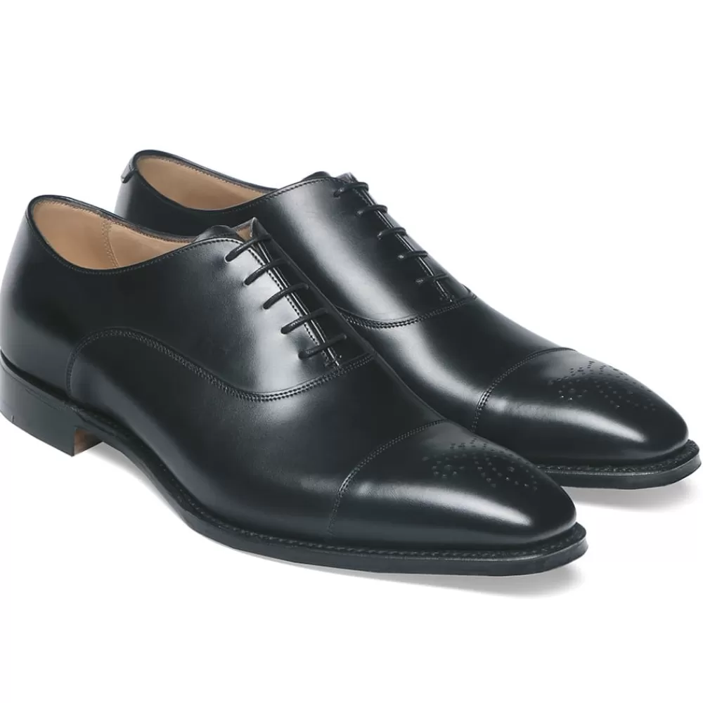 Cheaney Oxfords | Cambridge Oxford In Black Calf Leather | Leather Sole