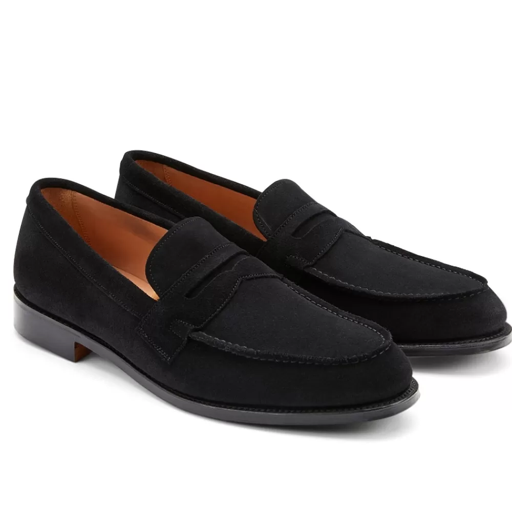 Cheaney Loafers | Carter Penny Loafer In Black Suede