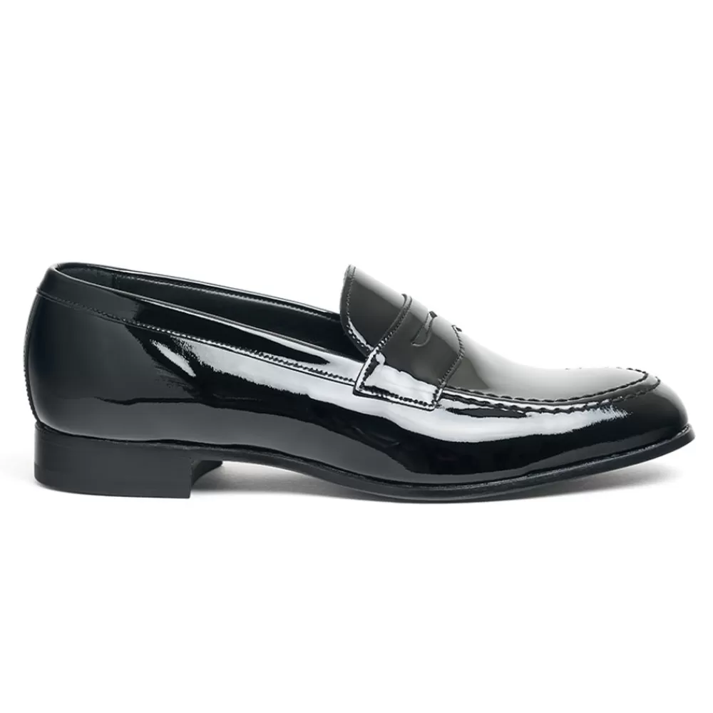 Cheaney Loafers | Casey Women's Penny Loafer In Black Patent Leather