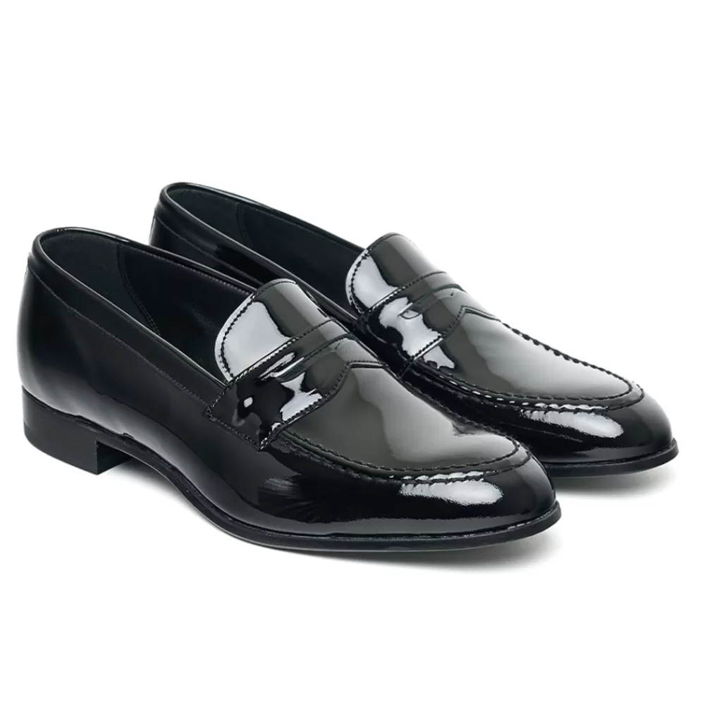 Cheaney Loafers | Casey Women's Penny Loafer In Black Patent Leather