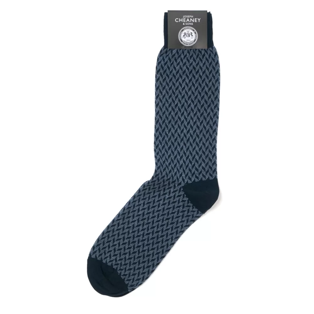 Corgi Socks | Chevron Navy Cotton Socks