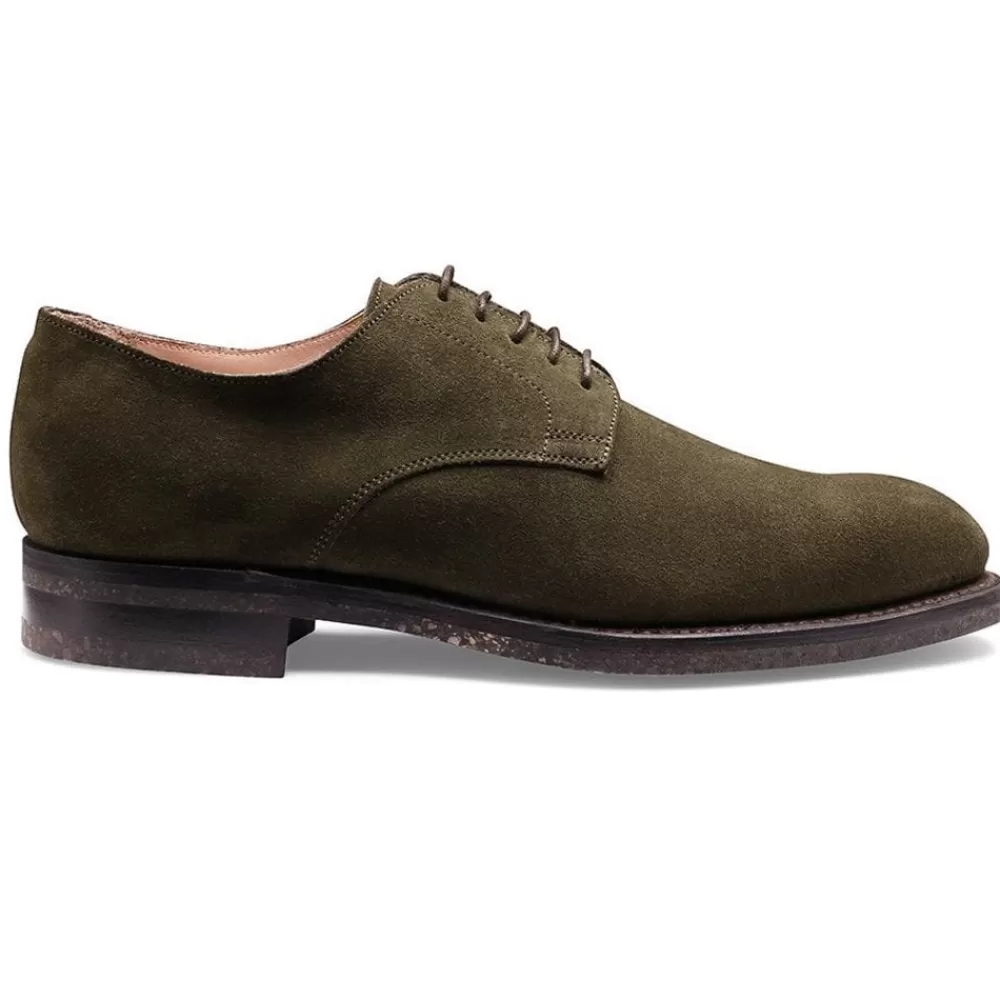 Cheaney Derbys | Dalby Derby In Hunting Green Eco-Buck Suede