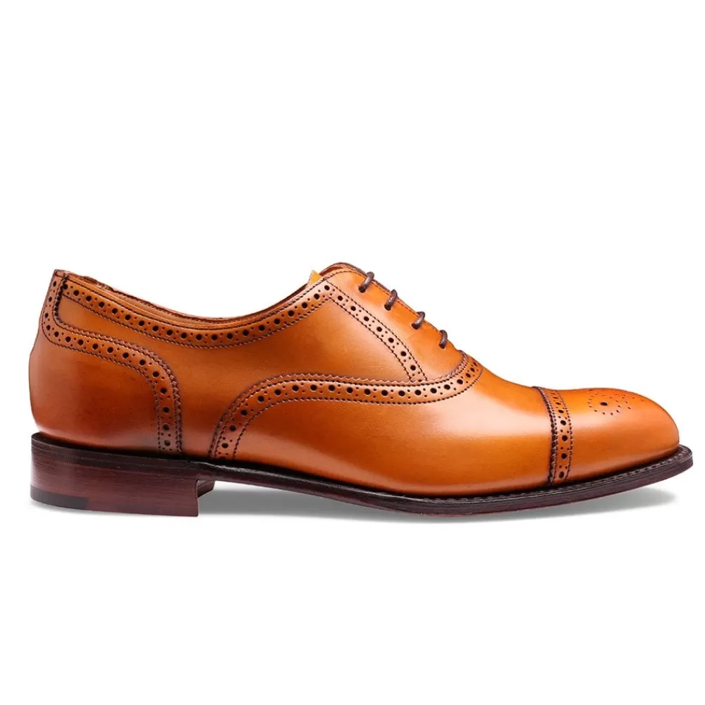 Cheaney Semi Brogues | Darcey Oxford Semi Brogue In Light Chestnut Calf Leather