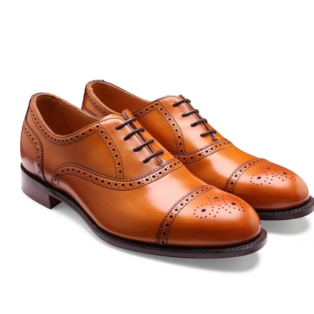 Cheaney Semi Brogues | Darcey Oxford Semi Brogue In Light Chestnut Calf Leather