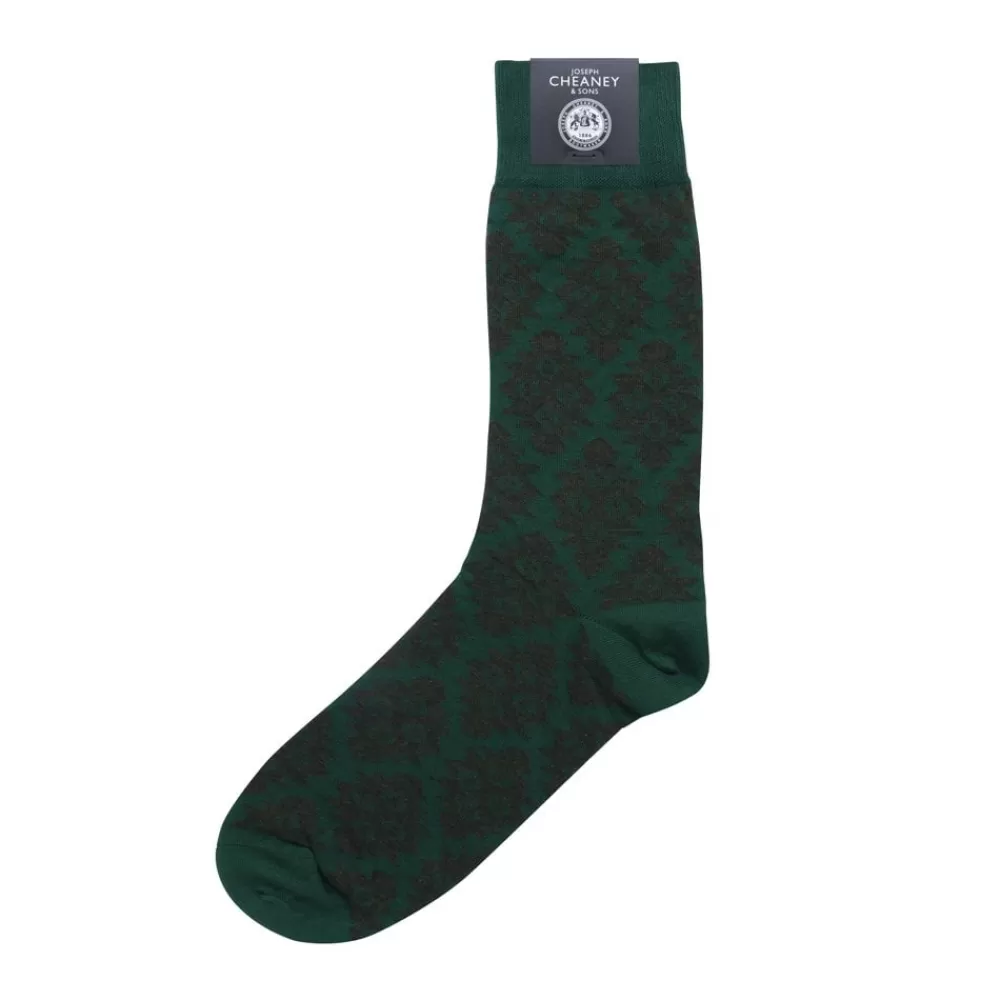 Corgi Socks | Diamond Pattern Green Mens Cotton Socks