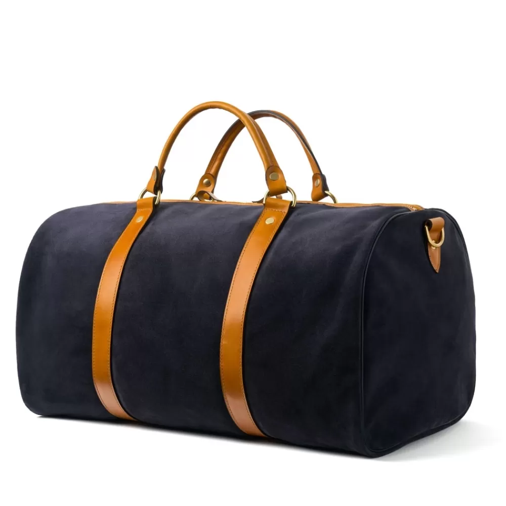 Croots X Cheaney Luggage & Bags | Duffle Holdall In Oceano Suede/Chestnut Calf Leather