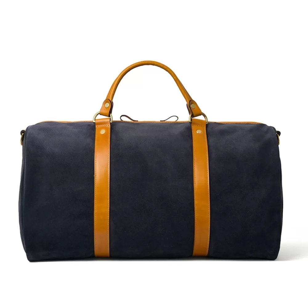 Croots X Cheaney Luggage & Bags | Duffle Holdall In Oceano Suede/Chestnut Calf Leather