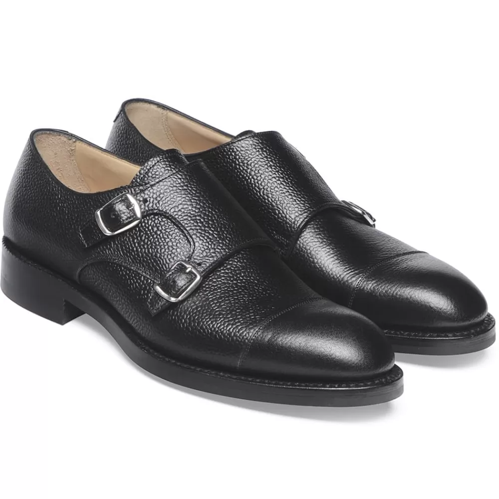 Cheaney Monk Shoes | Edmund Ii R Double Buckle Monk Shoe In Black Grain Leather