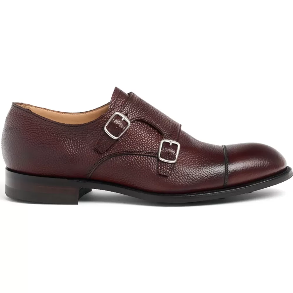 Cheaney Monk Shoes | Edmund Ii R Double Buckle Monk Shoe In Burgundy Grain Leather