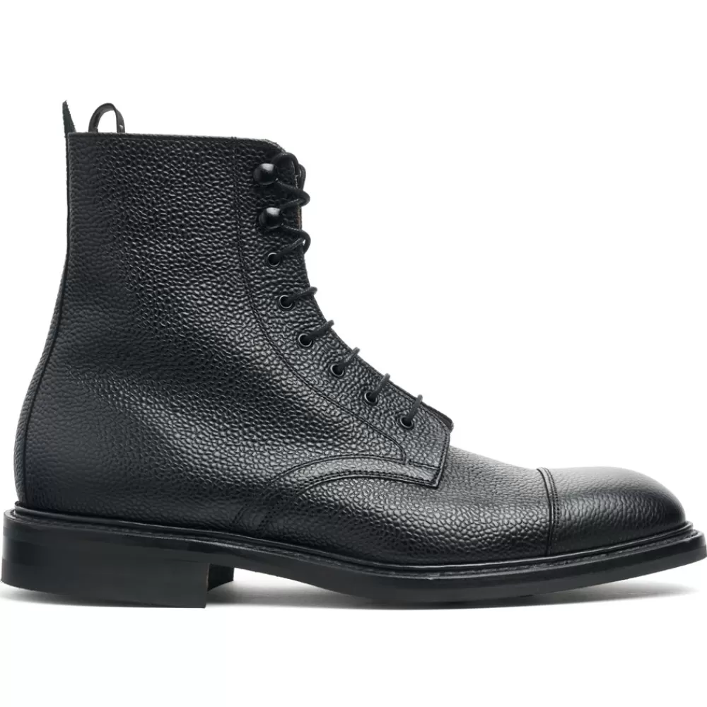 Cheaney Derby Boots | Elliott Ii R Capped Derby Boot In Black Grain Leather