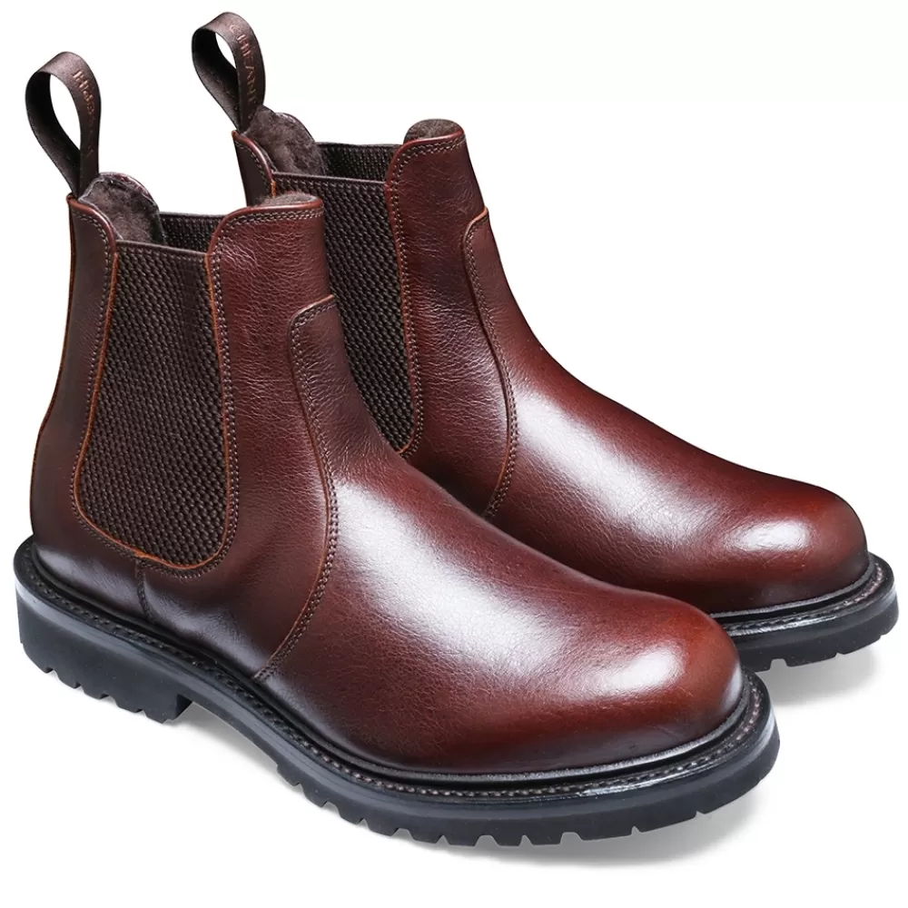 Cheaney Chelsea Boots | Ellis Gv Shearling Lined Chelsea Boot In Whiskey Kudu Leather