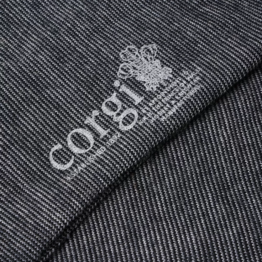 Corgi Socks | Fine Stripe Black/Grey Wool Socks