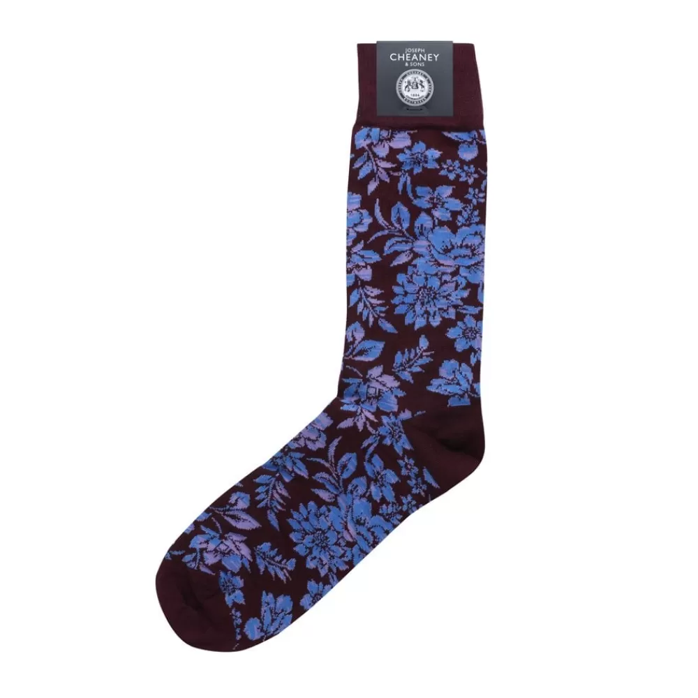 Corgi Socks | Floral Pattern Port Mens Cotton Socks