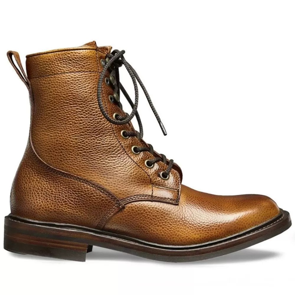 Cheaney Derby Boots | Florence R Shearling Lined Derby Boot In Almond Grain Leather