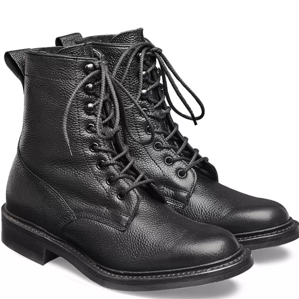Cheaney Derby Boots | Florence R Shearling Lined Derby Boot In Black Grain Leather
