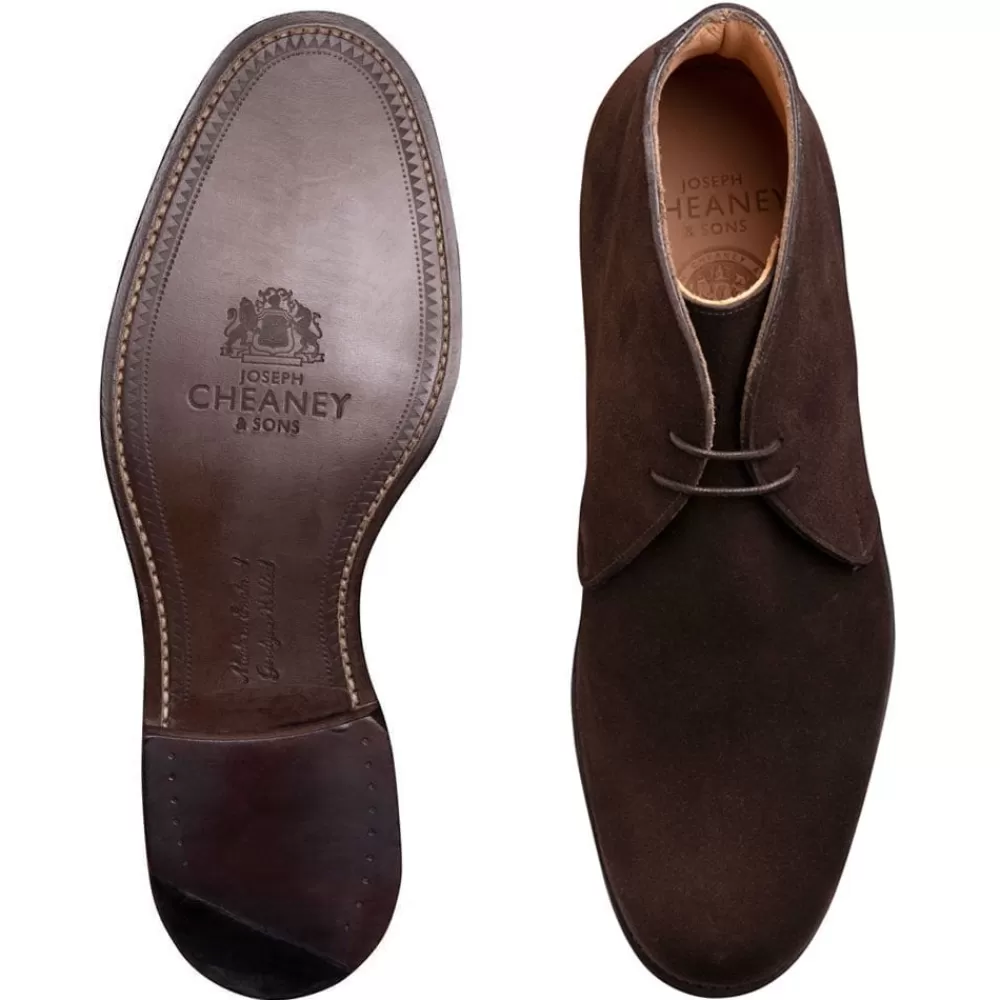Cheaney Chukka Boots | Garforth Ef Chukka Boot In Bitter Chocolate Calf Suede