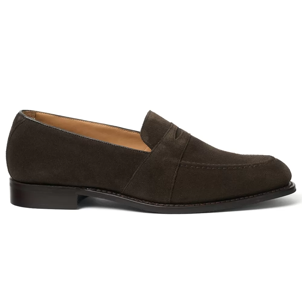 Cheaney Loafers | Gracechurch D Penny Loafer In Dark Brown Suede