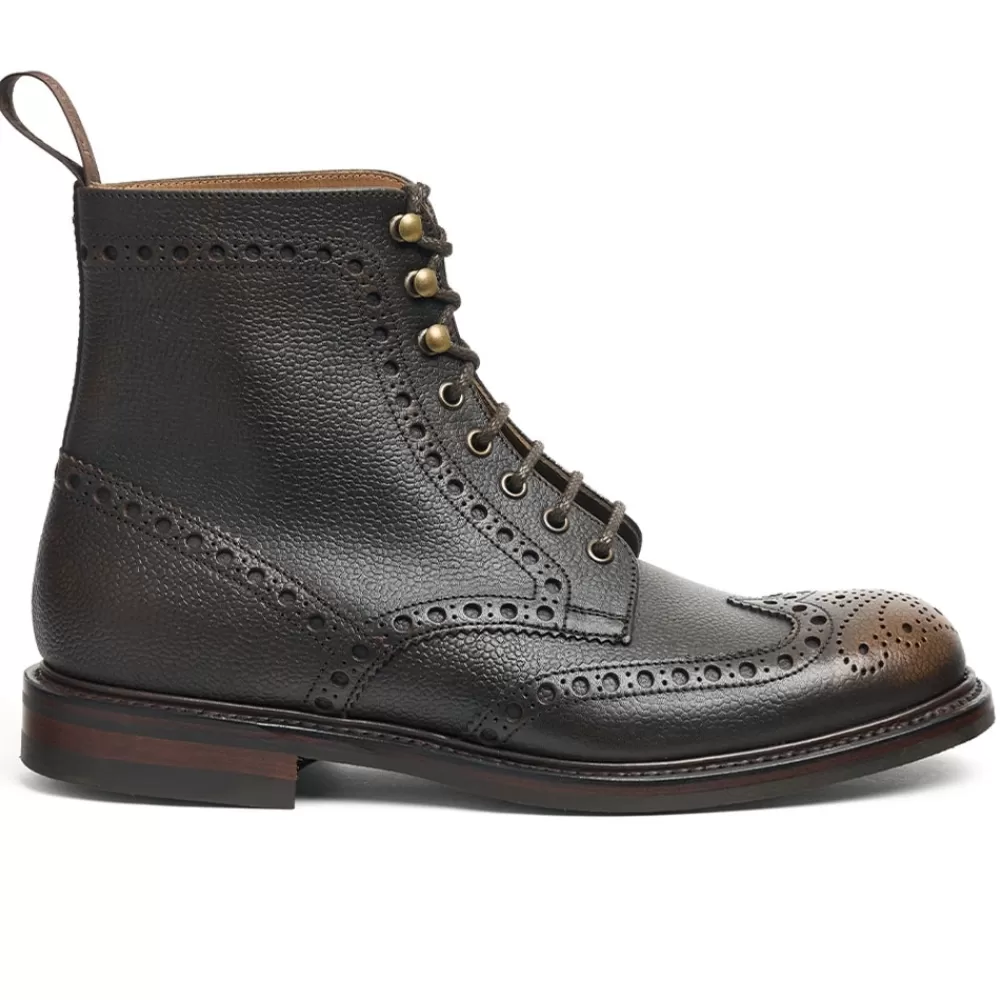Cheaney Brogue Boots | Greyfriars Derby Brogue Boot In Bronze Grain Leather