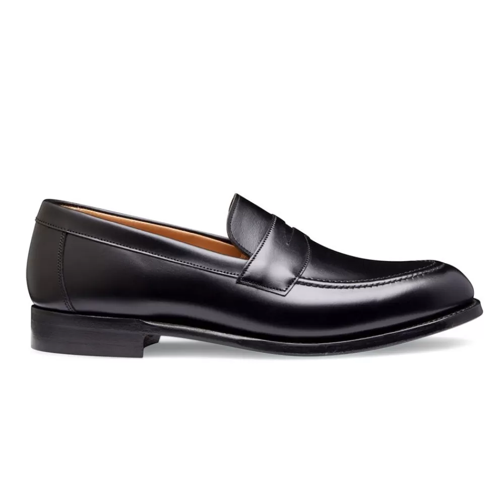 Cheaney Loafers | Hadley D Penny Loafer In Black Calf Leather