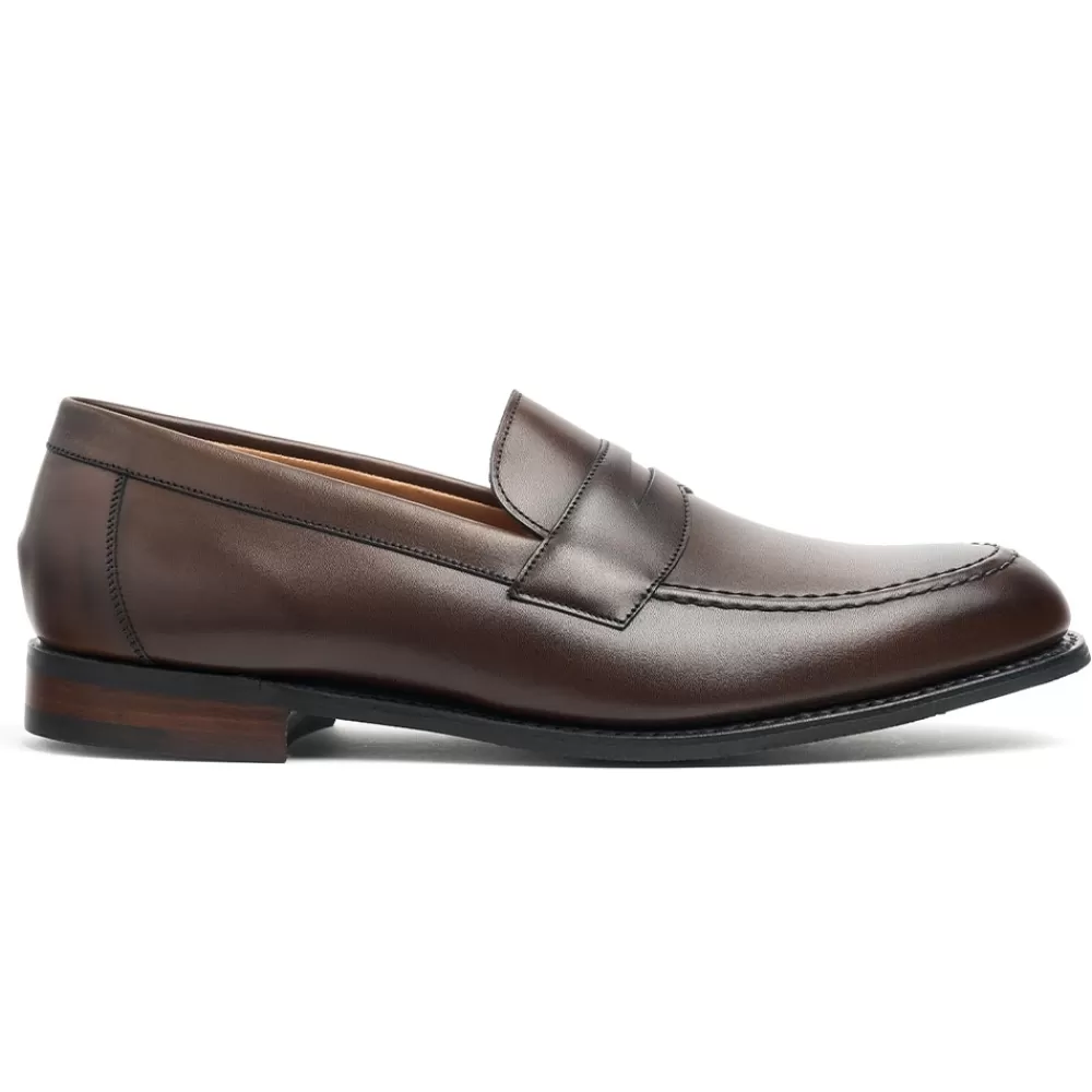 Cheaney Loafers | Hadley D Penny Loafer In Mocha Calf Leather