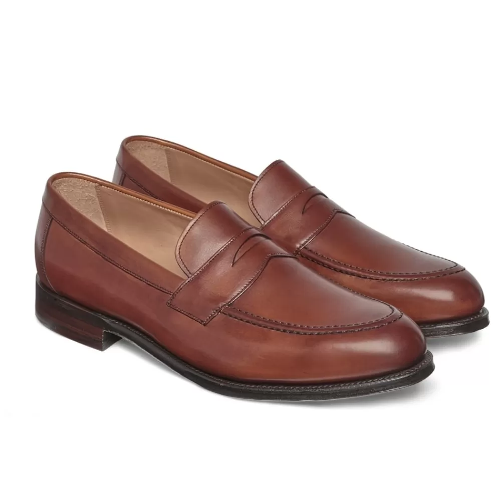 Cheaney Loafers | Hadley Penny Loafer In Dark Leaf Calf Leather
