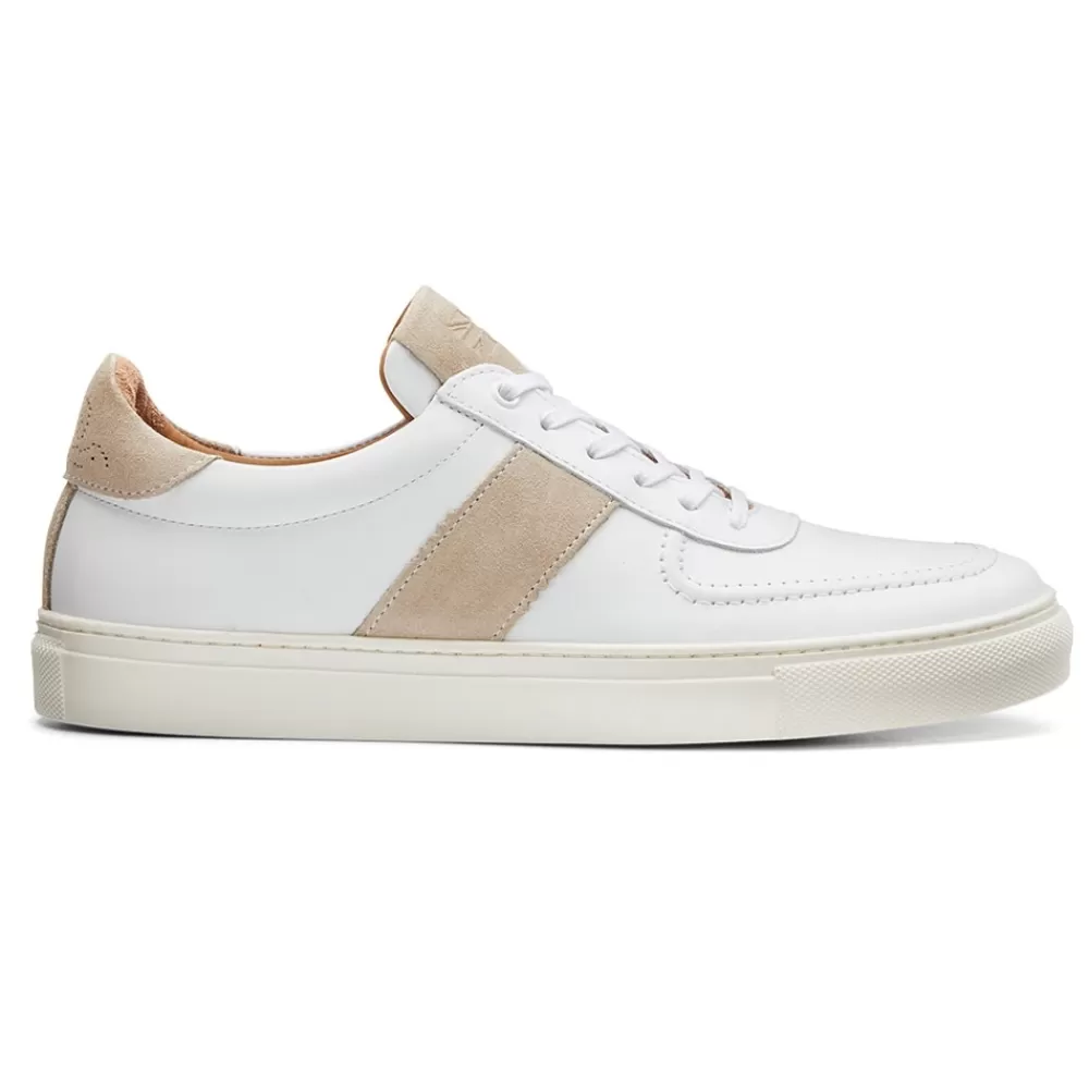 Cheaney X Goral Trainers | Hallam Trainer In White Leather/Rock Suede