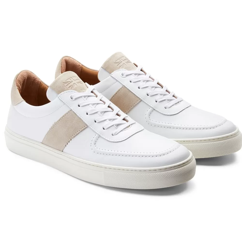 Cheaney X Goral Trainers | Hallam Trainer In White Leather/Rock Suede