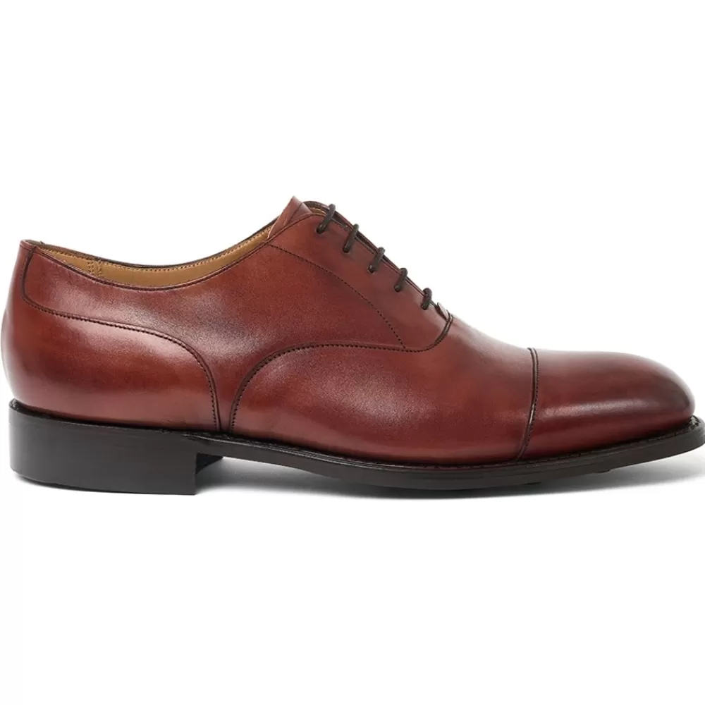 Cheaney Oxfords | Harrington R Capped Oxford In Tan Calf Leather