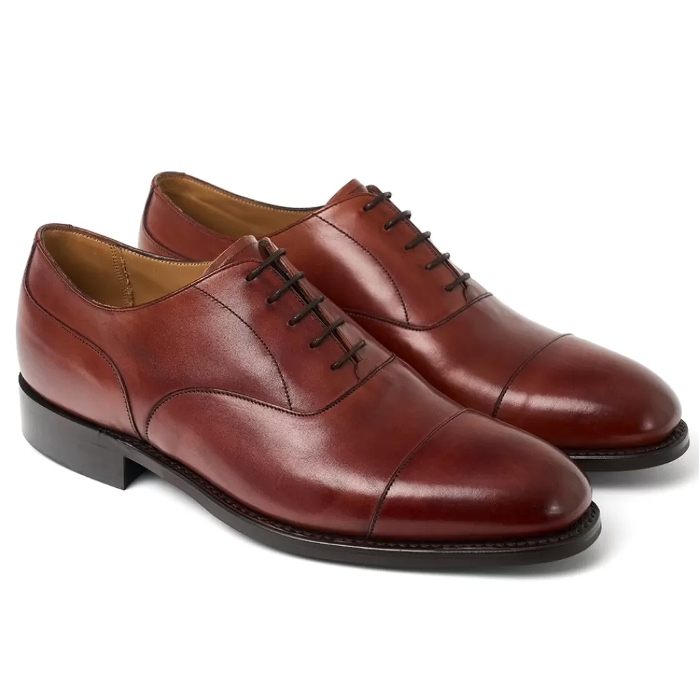 Cheaney Oxfords | Harrington R Capped Oxford In Tan Calf Leather