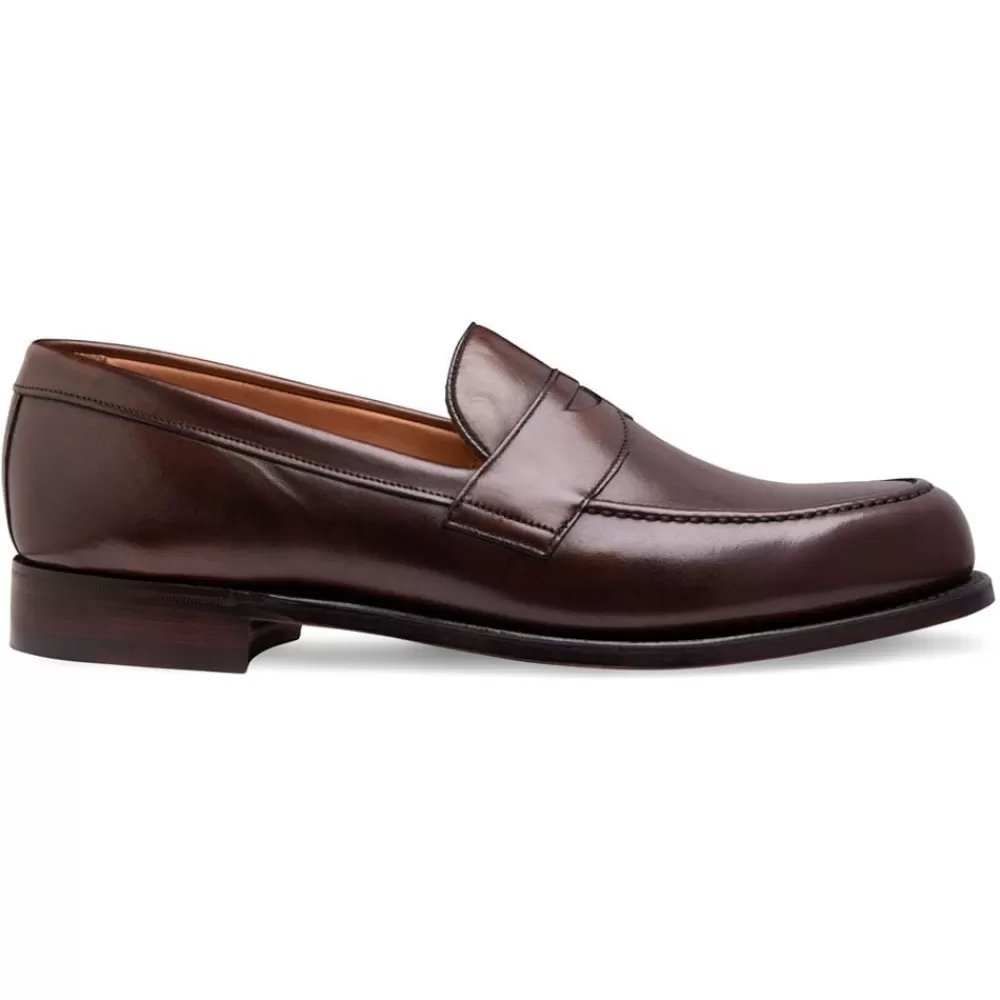 Cheaney Loafers | Hudson Penny Loafer In Mocha Calf Leather