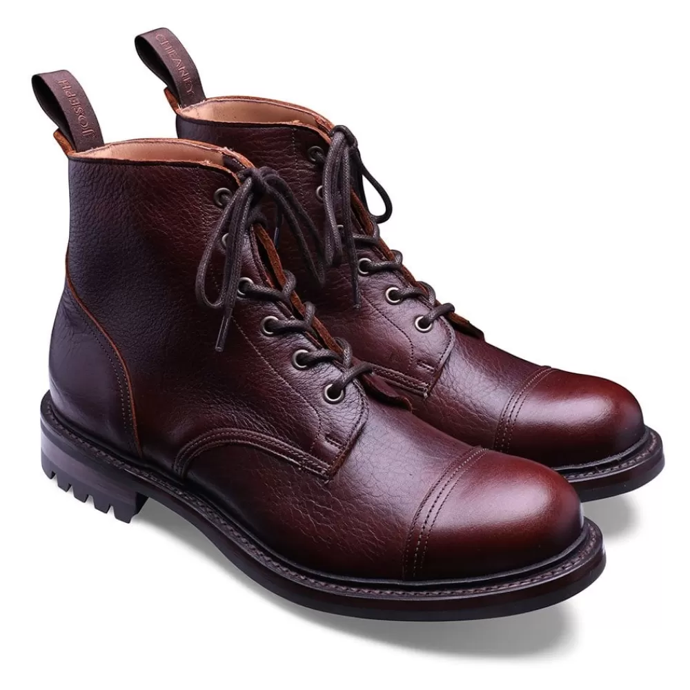 Cheaney Military Boots | Hurricane Ii C Derby Boot In Whiskey Kudu Leather