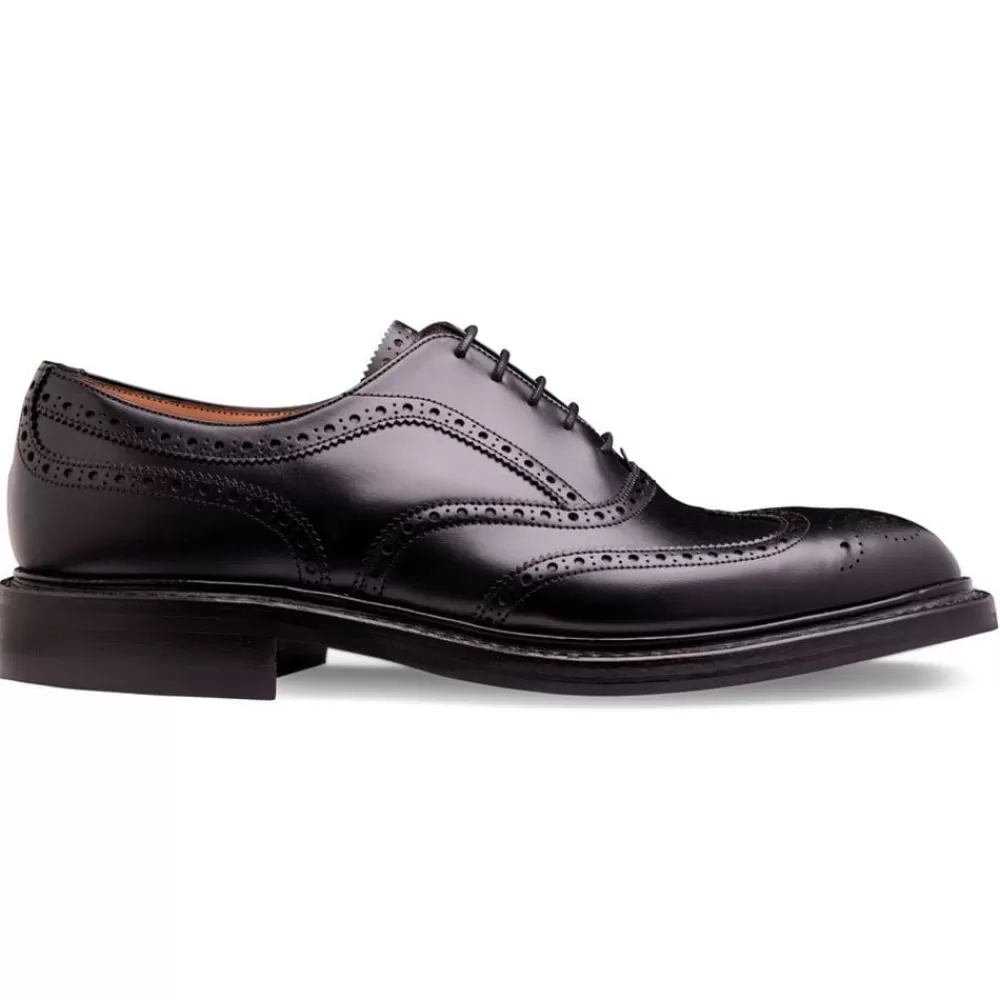 Cheaney Brogues | Hythe Ii R Wingcap Oxford Brogue In Black Calf Leather