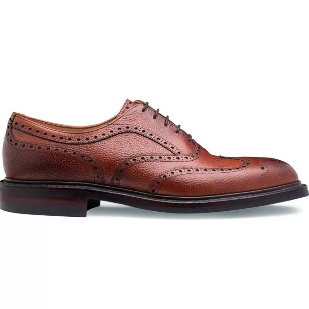 Cheaney Brogues | Hythe Ii R Wingcap Oxford Brogue In Mahogany Grain Leather