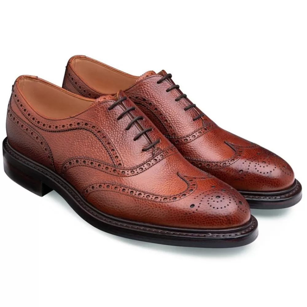Cheaney Brogues | Hythe Ii R Wingcap Oxford Brogue In Mahogany Grain Leather