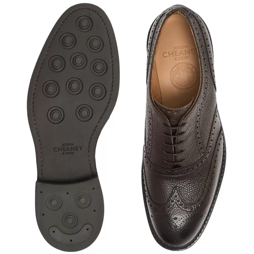 Cheaney Brogues | Hythe Ii R Wingcap Oxford Brogue In Walnut Grain Leather