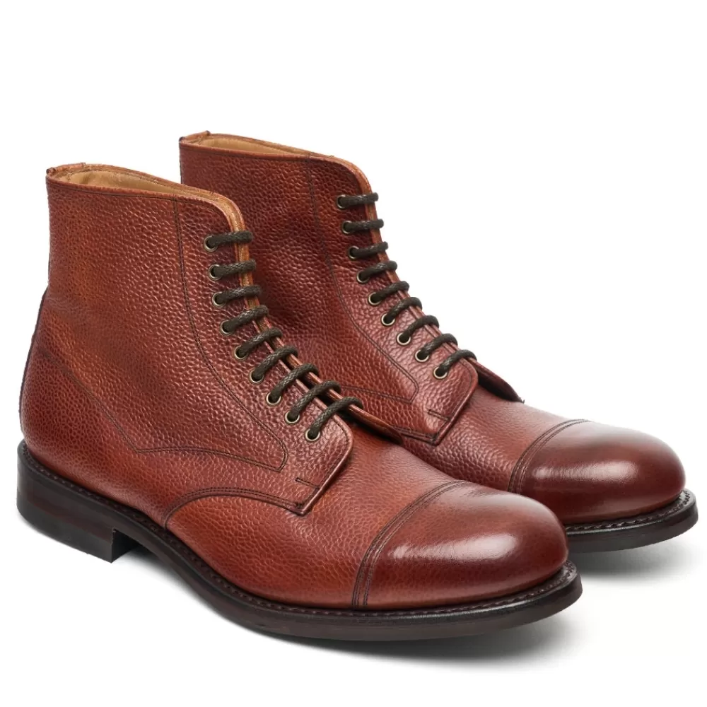 Cheaney Derby Boots | Jarrow R Derby Boot In Mahogany Grain Leather