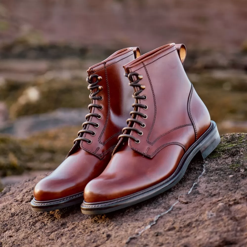 Cheaney Derby Boots | Jaxson Ii R Derby Boot In Dark Leaf Calf Leather