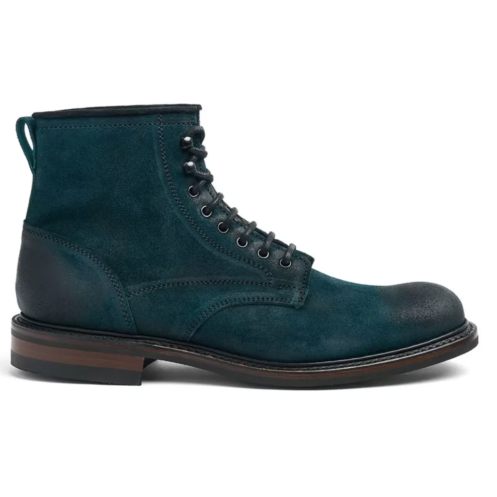 Cheaney Derby Boots | Jaxson Ii R Derby Boot In Teal Burnished Suede